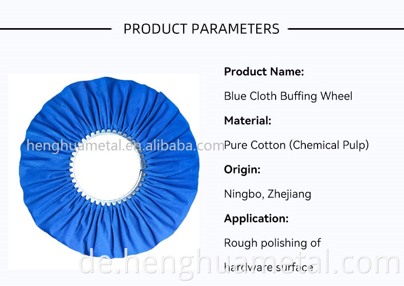 Henghua 2022 Neues reguläres faltendes blaues Stoffpolsterrad für das gesamte Metallmaterial Polieren